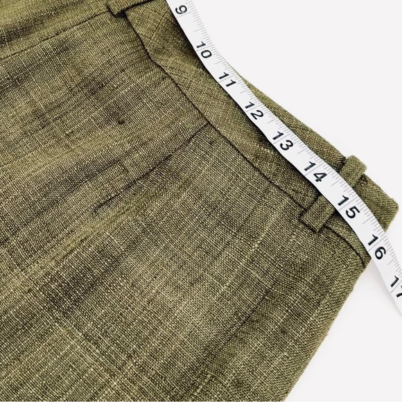 Ralph Lauren Tassah Woven Silk High Rise Olive Straight Leg Trouser - Picture 4 of 10